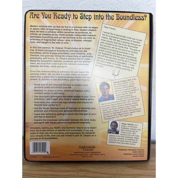 Journey to the Boundless, Deepak Chopra Exploring your Mind, Body, and Spirit ￼ - Picture 3 of 8